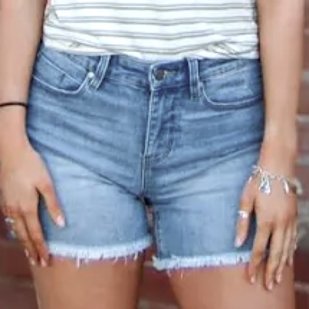 Carmar High‎ Rise Lightwash Raw Hem Denim Shorts